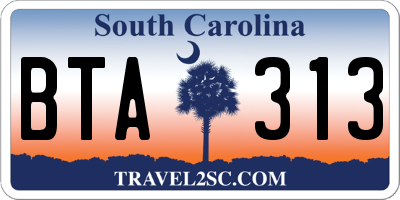 SC license plate BTA313