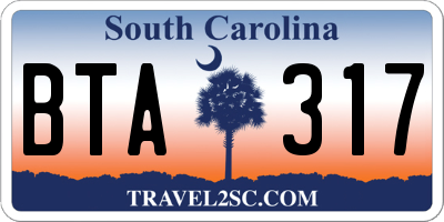 SC license plate BTA317