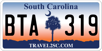 SC license plate BTA319