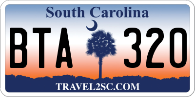 SC license plate BTA320