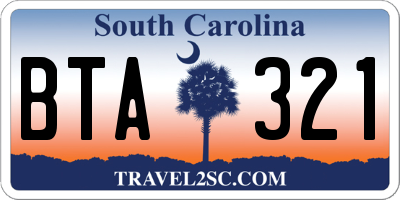 SC license plate BTA321