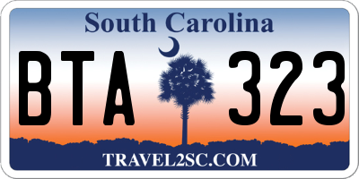 SC license plate BTA323