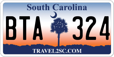 SC license plate BTA324