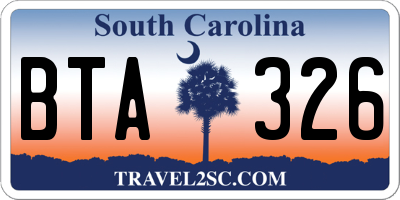 SC license plate BTA326