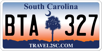 SC license plate BTA327
