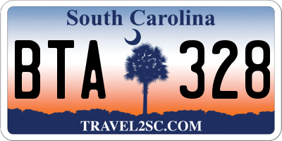 SC license plate BTA328