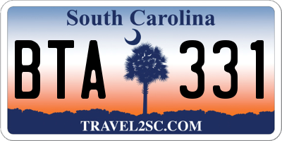 SC license plate BTA331