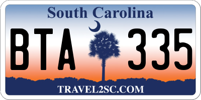 SC license plate BTA335