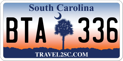 SC license plate BTA336