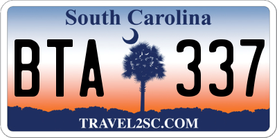 SC license plate BTA337