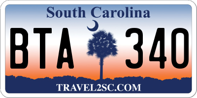 SC license plate BTA340
