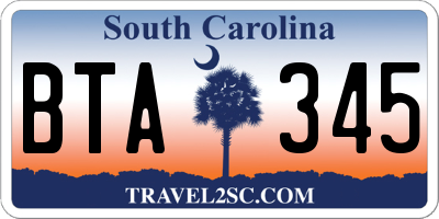 SC license plate BTA345