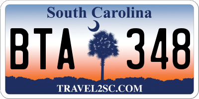 SC license plate BTA348