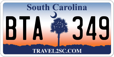 SC license plate BTA349