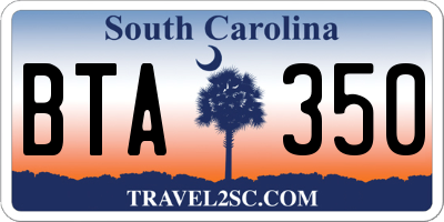 SC license plate BTA350