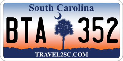 SC license plate BTA352