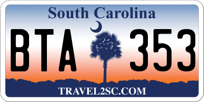 SC license plate BTA353