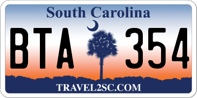 SC license plate BTA354