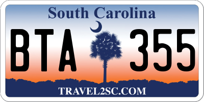 SC license plate BTA355