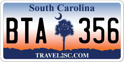 SC license plate BTA356
