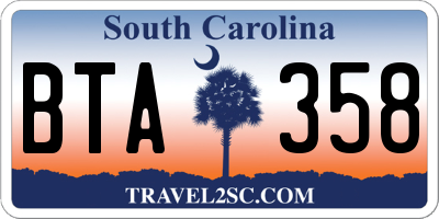 SC license plate BTA358