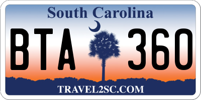 SC license plate BTA360