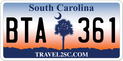 SC license plate BTA361