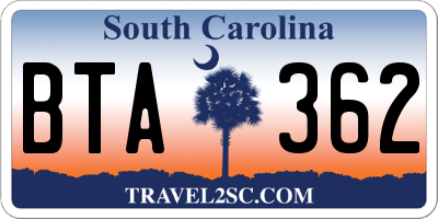SC license plate BTA362