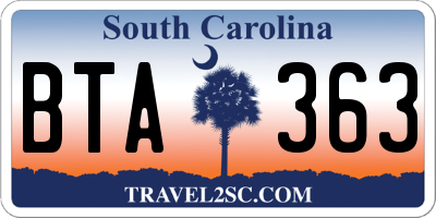 SC license plate BTA363