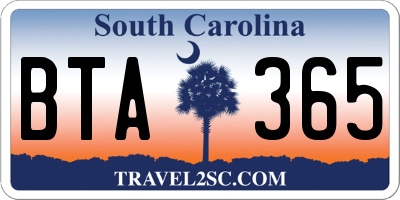 SC license plate BTA365