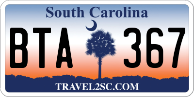 SC license plate BTA367