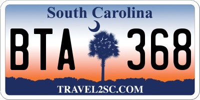 SC license plate BTA368