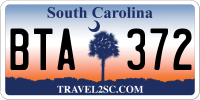 SC license plate BTA372