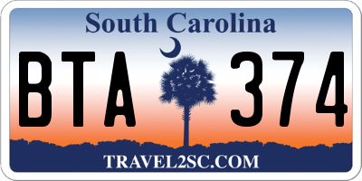 SC license plate BTA374