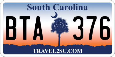 SC license plate BTA376
