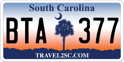 SC license plate BTA377