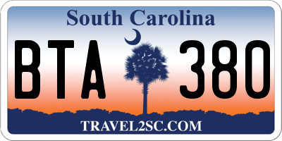 SC license plate BTA380