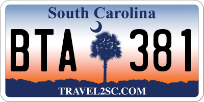 SC license plate BTA381