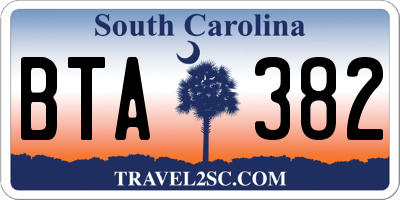 SC license plate BTA382