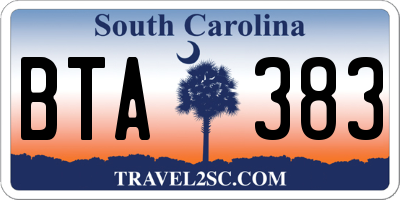 SC license plate BTA383