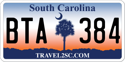 SC license plate BTA384