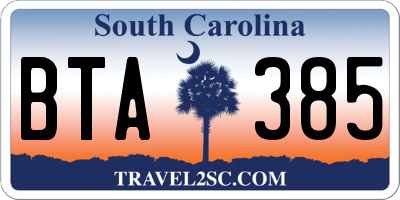 SC license plate BTA385
