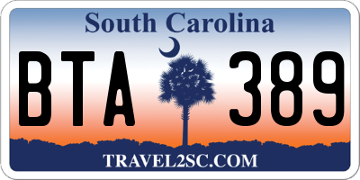 SC license plate BTA389