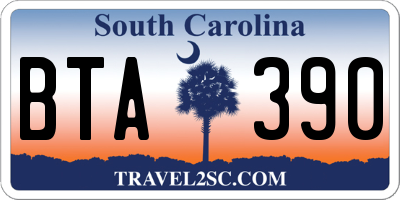 SC license plate BTA390
