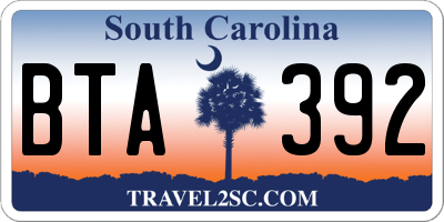 SC license plate BTA392