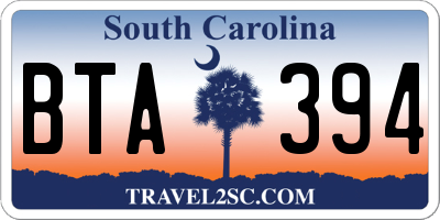 SC license plate BTA394