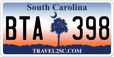 SC license plate BTA398