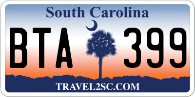 SC license plate BTA399