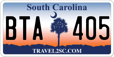 SC license plate BTA405