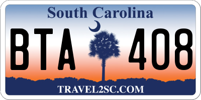 SC license plate BTA408